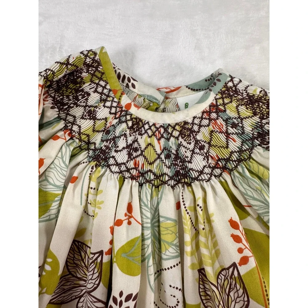 Zuccini Smocked Bishop Dress 2T Floral Long Sleeve Fall Toddler Girls